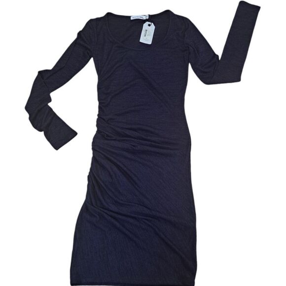 Rag & Bone Twist Ruched Navy Long Sleeve Bodycon Dress Size XS - Picture 2 of 9